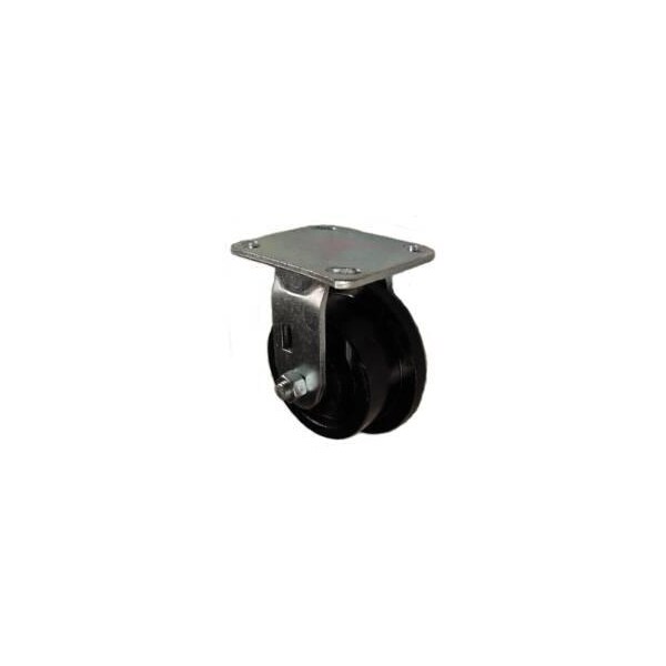Mapp Caster 4"X2" Cast Iron Flanged Wheel Rigid Caster - 1,250 Lbs Capacity 146FLRB420R - main